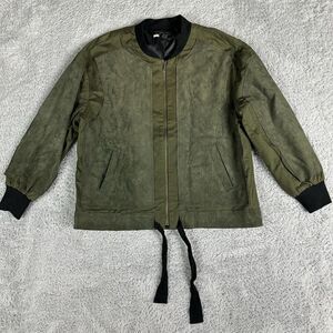 Current Air Los Angeles Retro Bomber Jacket S Green Black Ribbon Tie